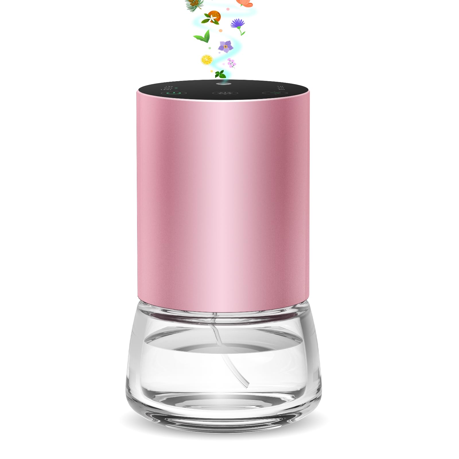 Waterless 100ml Car Diffuser – Battery Powered, Cordless Aromatherapy, 7-Color LED (Pink) with Timer