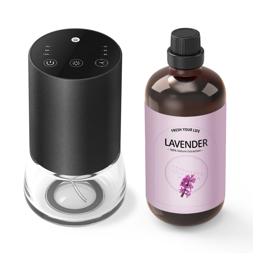 Waterless 100ml Essential Oil Diffuser – Portable Battery Car Diffuser, 7 LED Colors, 3 Mist Levels