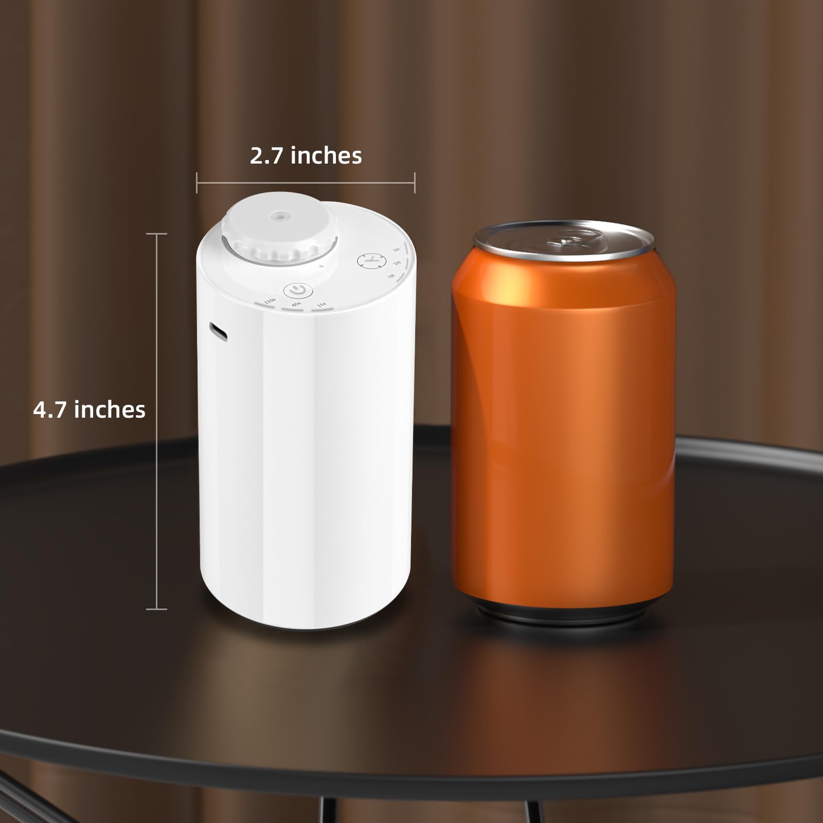 Waterless Diffuser for Essential Oil Nebulizer – 7 Colors LED, Battery-Powered Mini Scent Diffuser (Black/White-2)