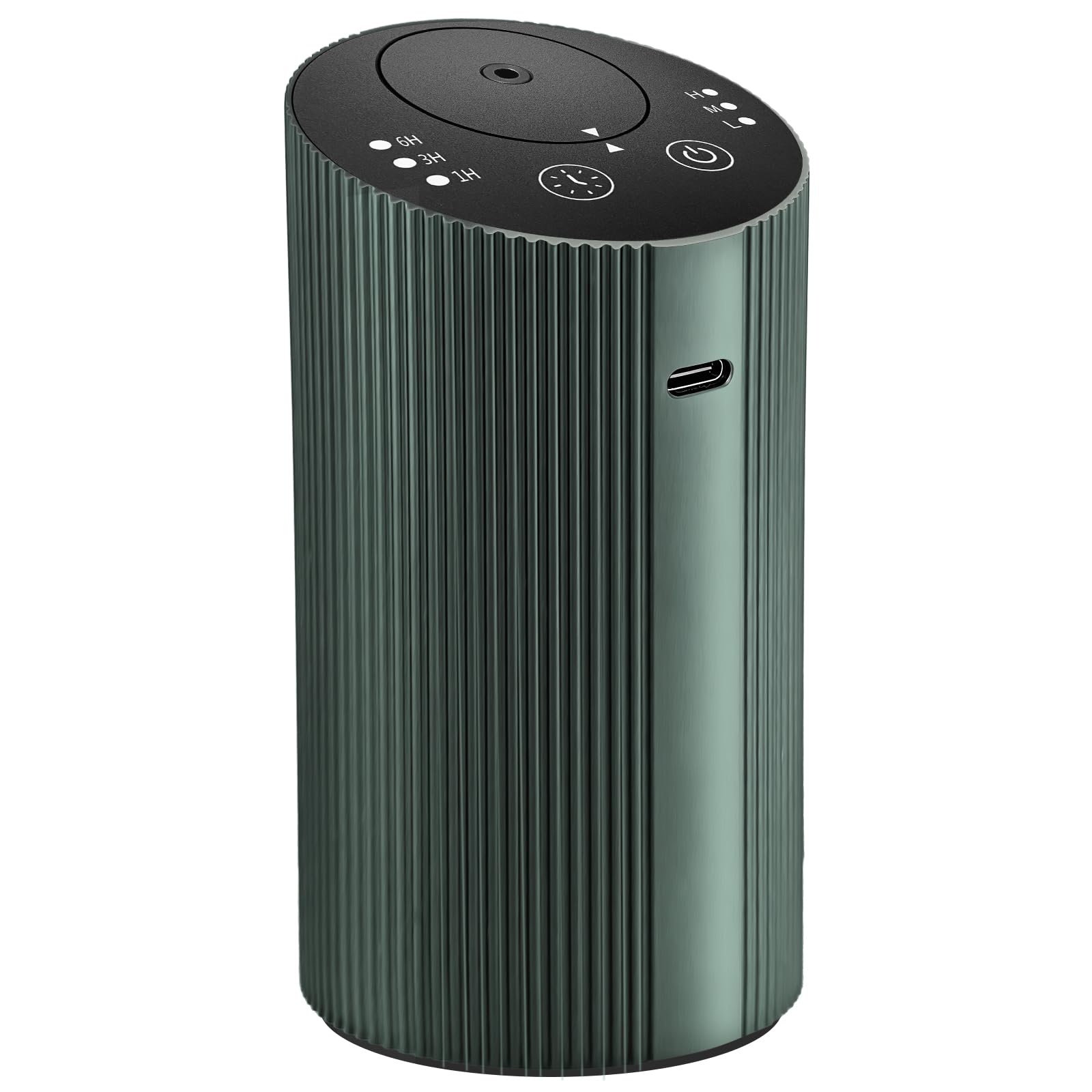 Waterless Essential Oil Diffuser with 4 Timer (1/3/6H & Off) & 3 Mist Levels | Rechargeable Portable Dark Green Aroma Diffuser