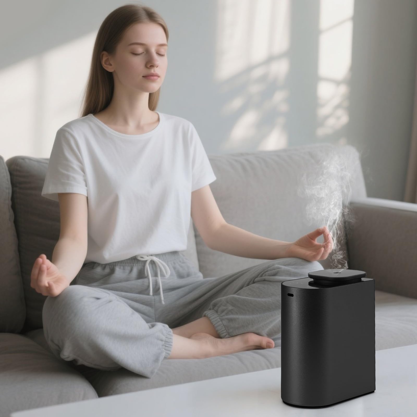 Waterless Essential Oil Diffuser | 4000mAh Battery, 100ml Capacity, Aluminum Alloy Desktop Scent Diffuser – Covers 1000 Sq Ft