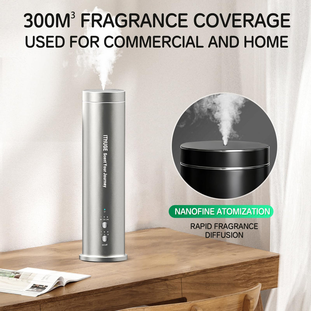 Waterless Essential Oil Diffuser for Large Room – Up to 1200 Sq Ft Coverage, Bluetooth App & Remote (M202B)