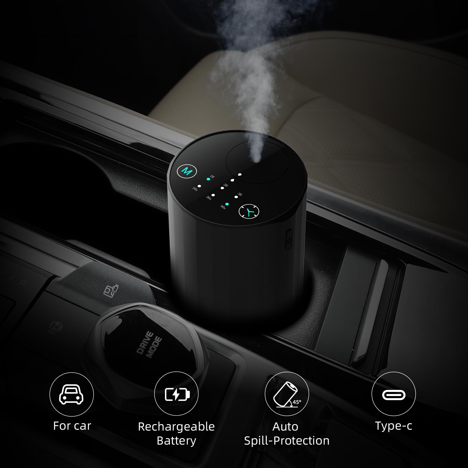 Waterless Essential Oil Diffuser – Portable Nebulizer (Black)