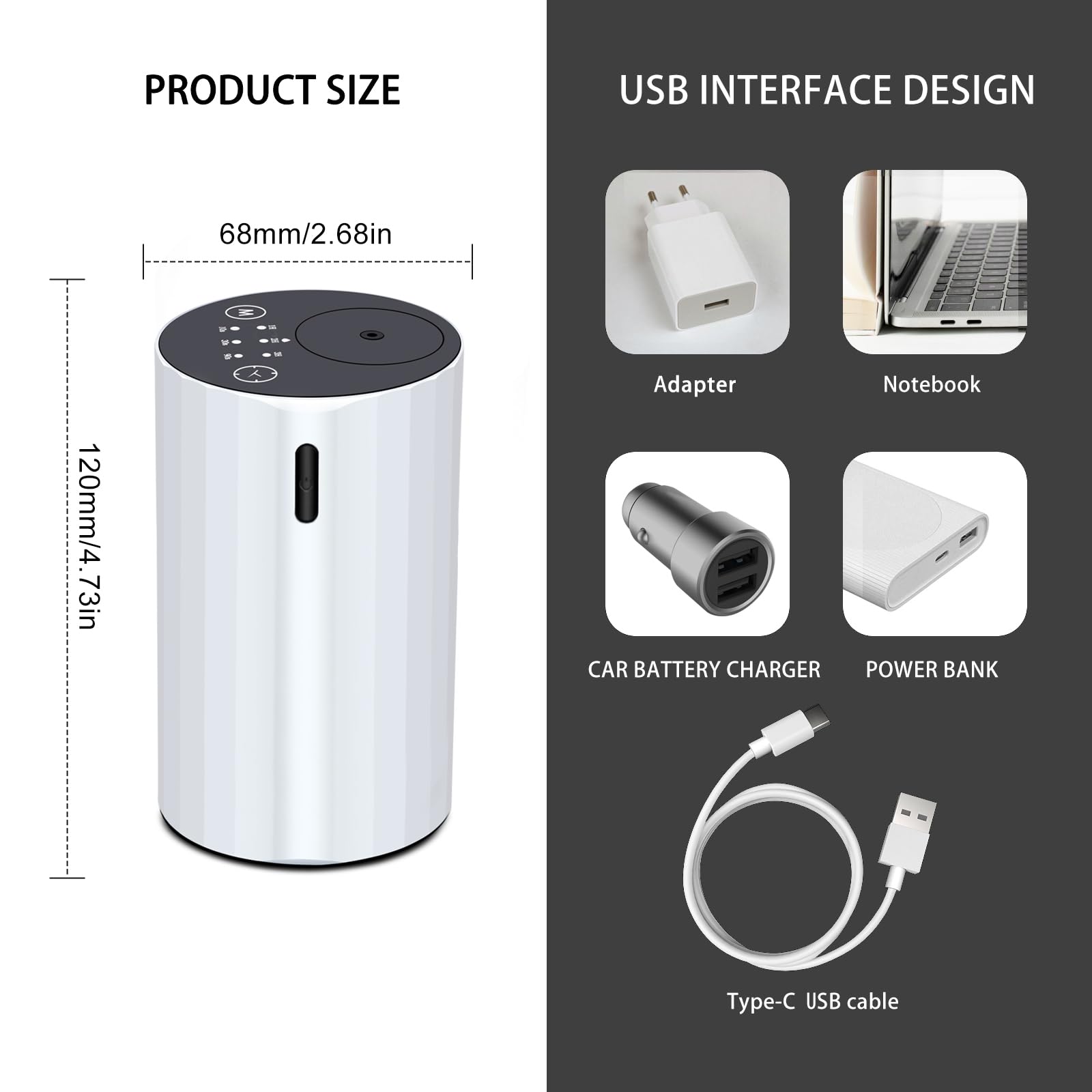 Waterless Essential Oil Diffuser – Portable Nano Mist (White-2)