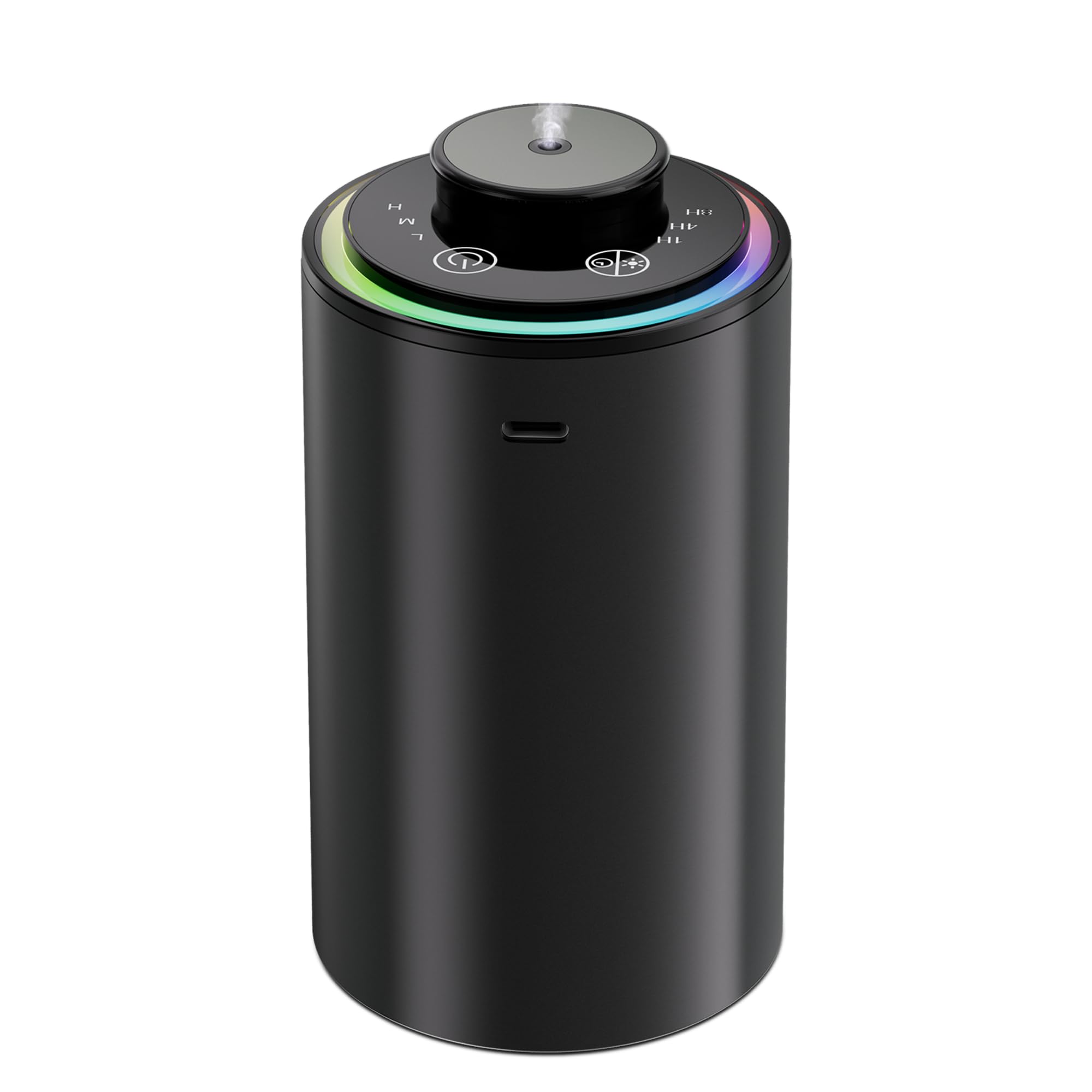 Waterless Essential Oil Diffuser – Portable Aromatherapy with Light Show (3 Timers) Black
