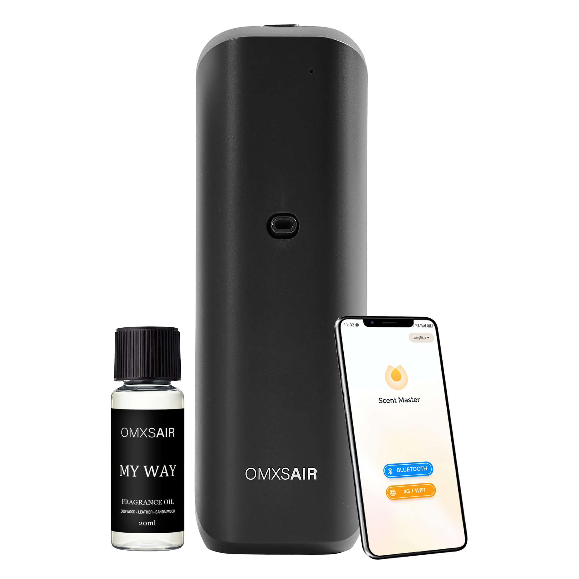 Waterless Wall Plug in Diffuser - Coverage 700 Sq.FT - Nanotechnology Plug in Scent Diffuser for Essential Oils- for Hotel and Home or Office - Smart Bluetooth APP Operation(Black)