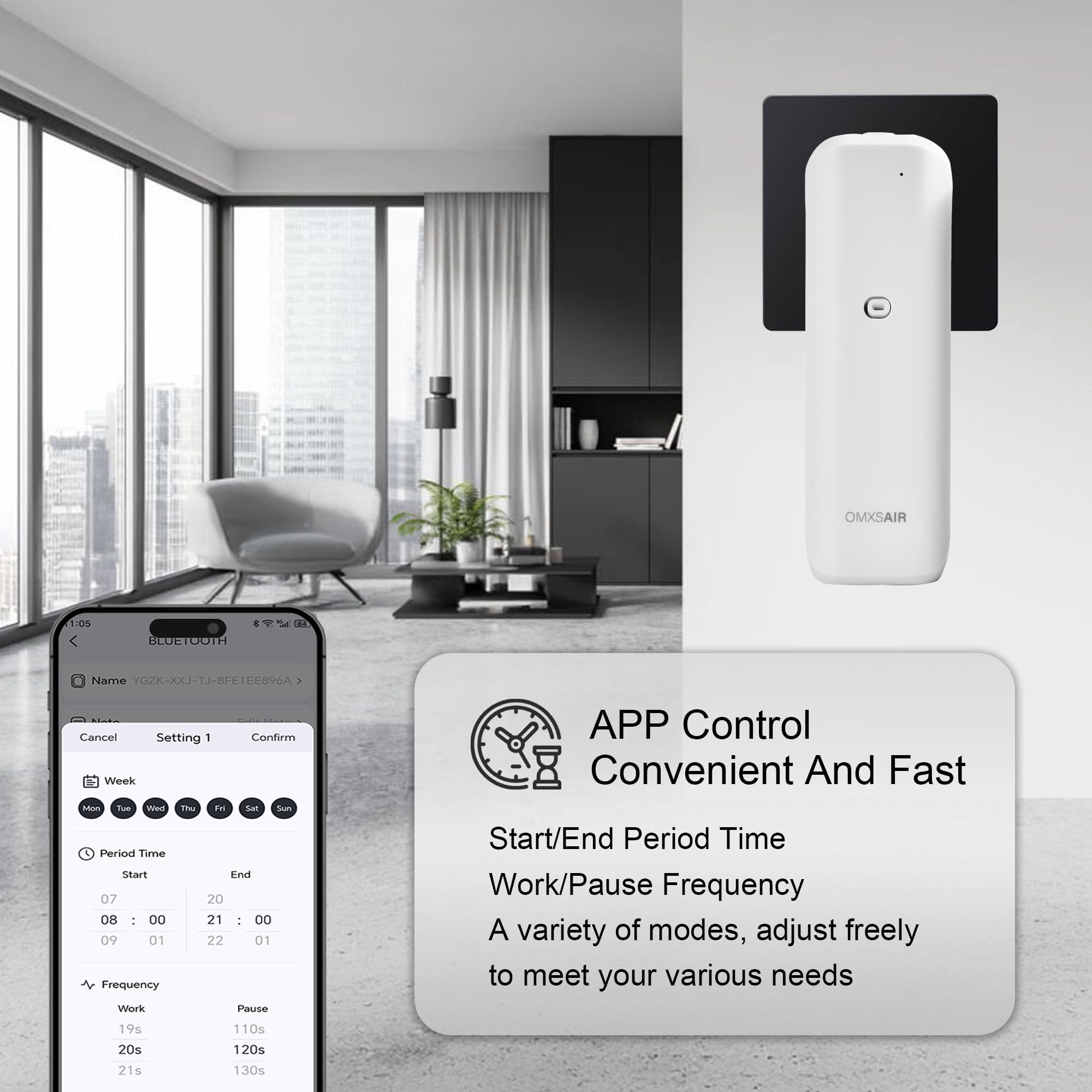 Waterless Wall Plug-in Diffuser – 700 sq ft Coverage | Bluetooth App