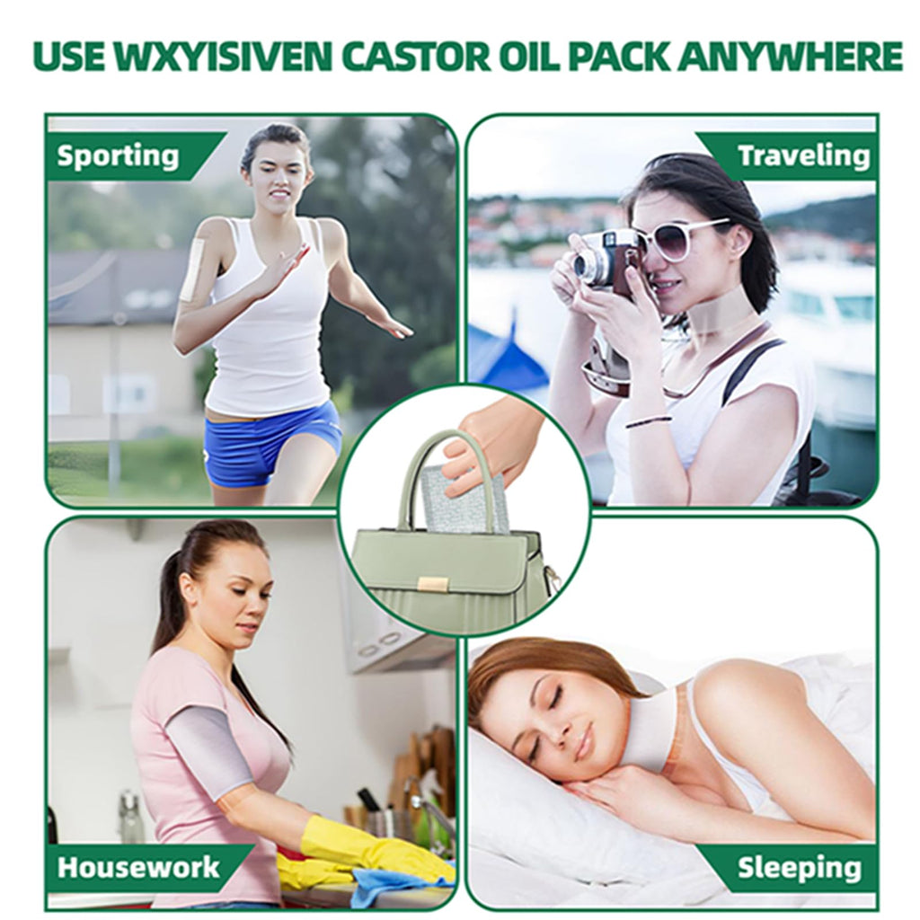 Waterproof Castor Oil Patch Wrap – 20 Pcs, 5.9x5.9in, Self-Adhesive Organic Cotton