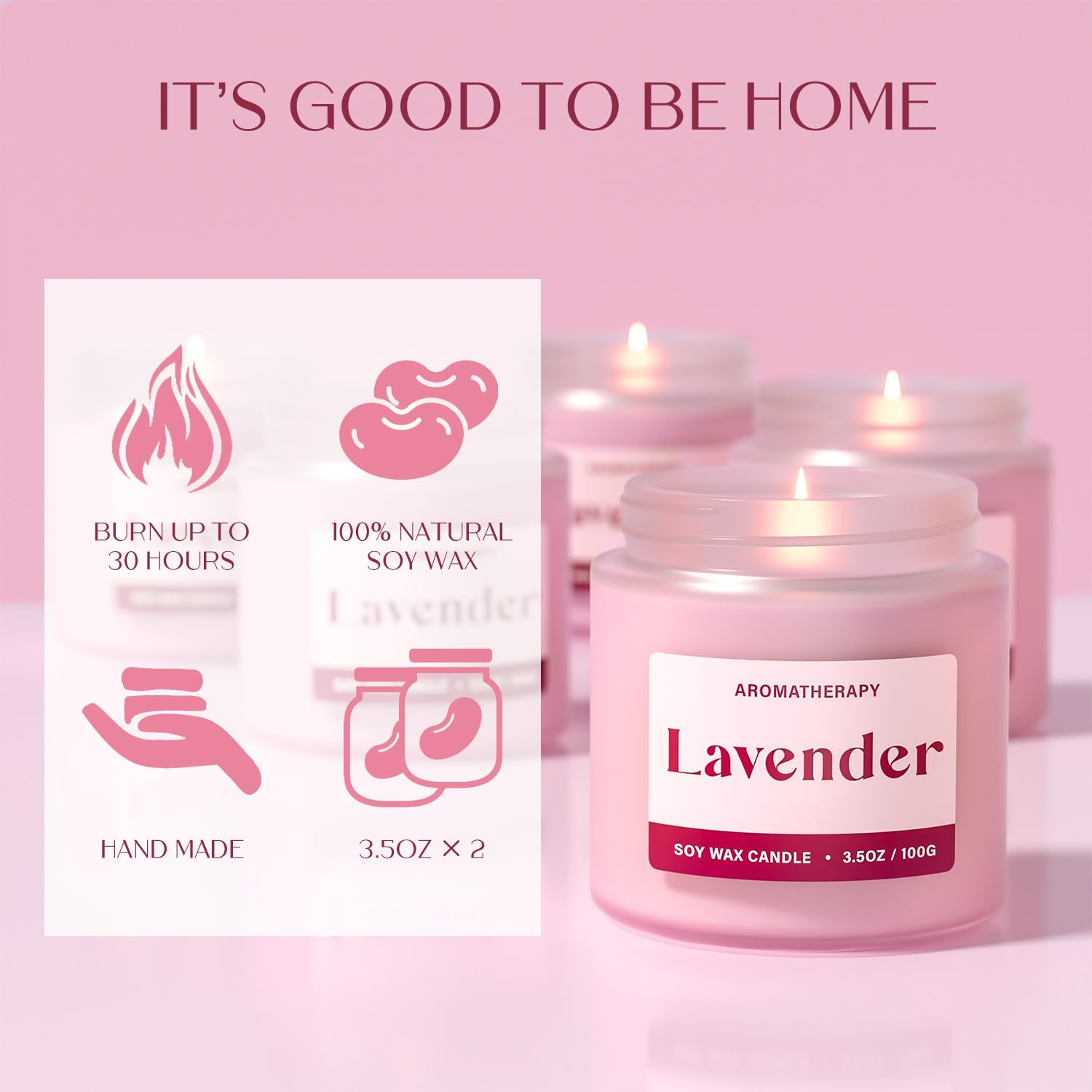 Waxcanpy Scented Candles for Women – Lavender & Vanilla Soy Gift Set (2 Pack)