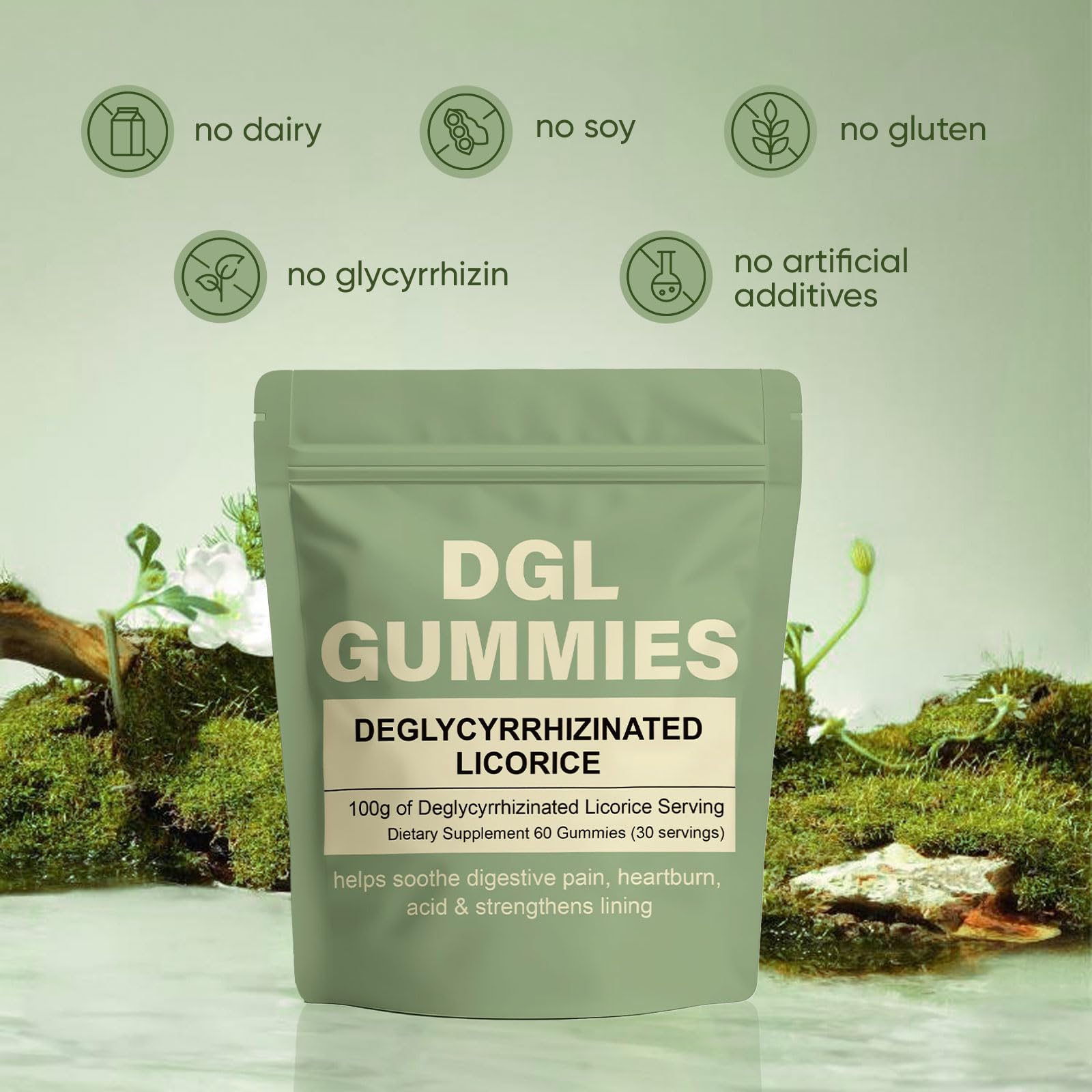 WDVNEX DGL Gummies 400 mg – Supports Stomach & Digestion (Berry, 60 Gummies)