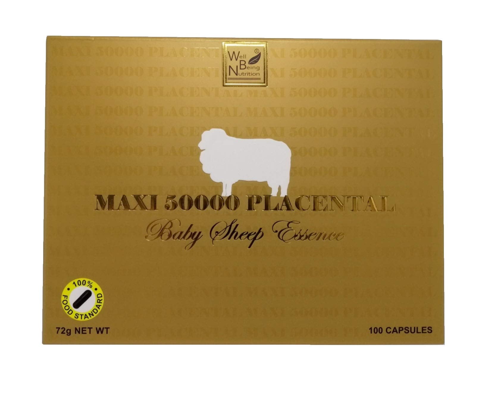 Wealthy Health Sheep Placenta Supplement – 50,000 mg, 100 Capsules (Australia)