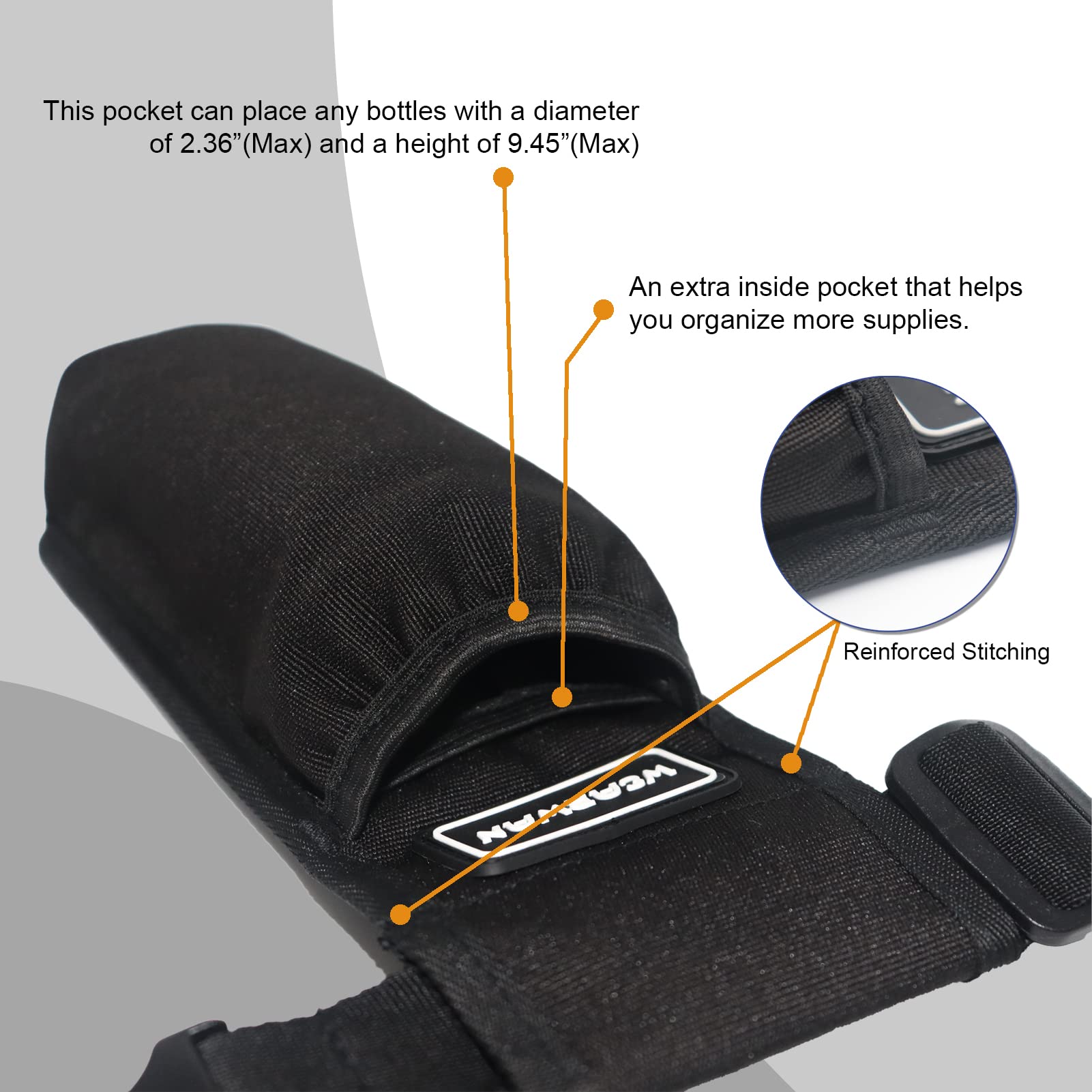 WEARWAN Massage Oil Holster – Adjustable & Durable Belt Bag (1B-Black)