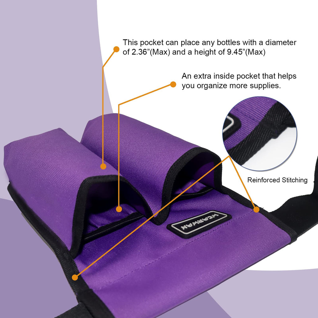 wearwan Massage Oil Holster - Adjustable & Durable Bag Only (Bottle Not Included) - 2B-Purple