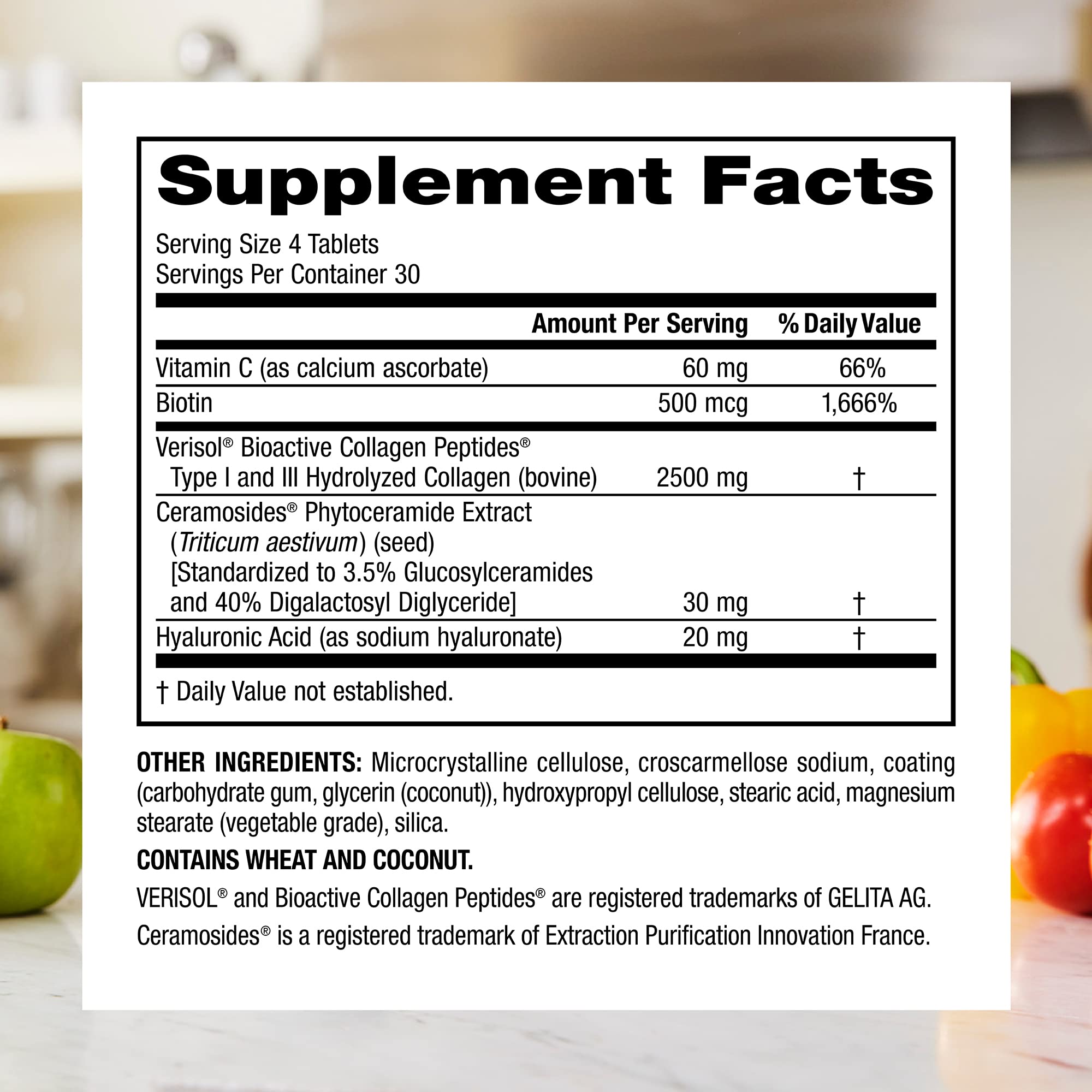 Webber Naturals Collagen30 with Ceramides – 120 Tablets, Non-GMO, Dairy & Gluten Free