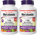 Webber Naturals Extra Strength Melatonin 5 mg – Fast-Melting Sleep Aid, 200-Day Supply (2-Pack), Gluten Free, Non-GMO, Vegetarian