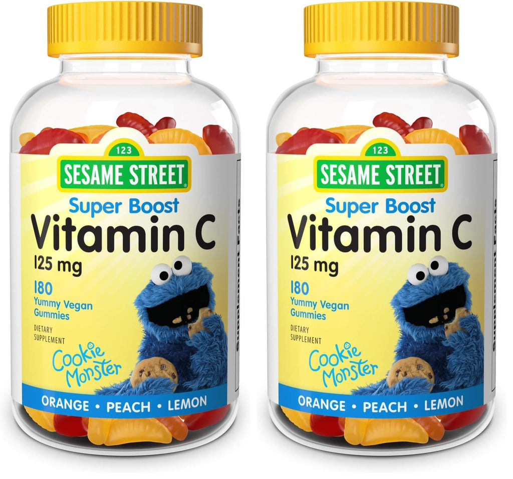 Webber Naturals Sesame Street Vitamin C Gummies for Kids 2+ – 125 mg per Gummy, 180 Gummies (Pack of 2)