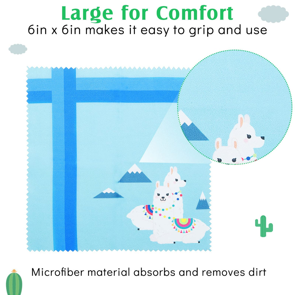Weewooday 18 Pieces Glasses Cleaning Cloths – Floral Llama Microfiber Wipes