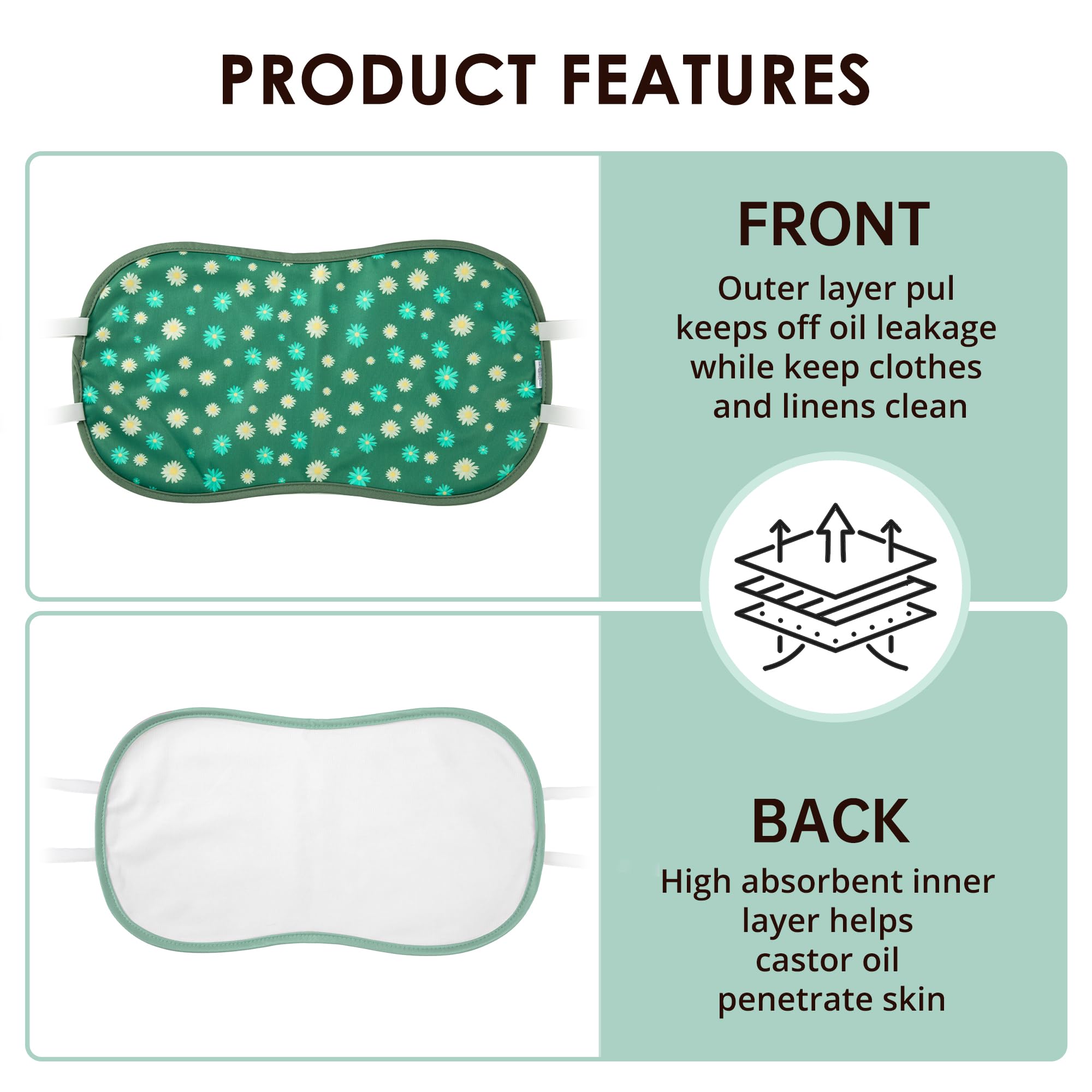 Wegreeco Castor Oil Pack Wrap – Reusable, Adjustable, Machine Washable