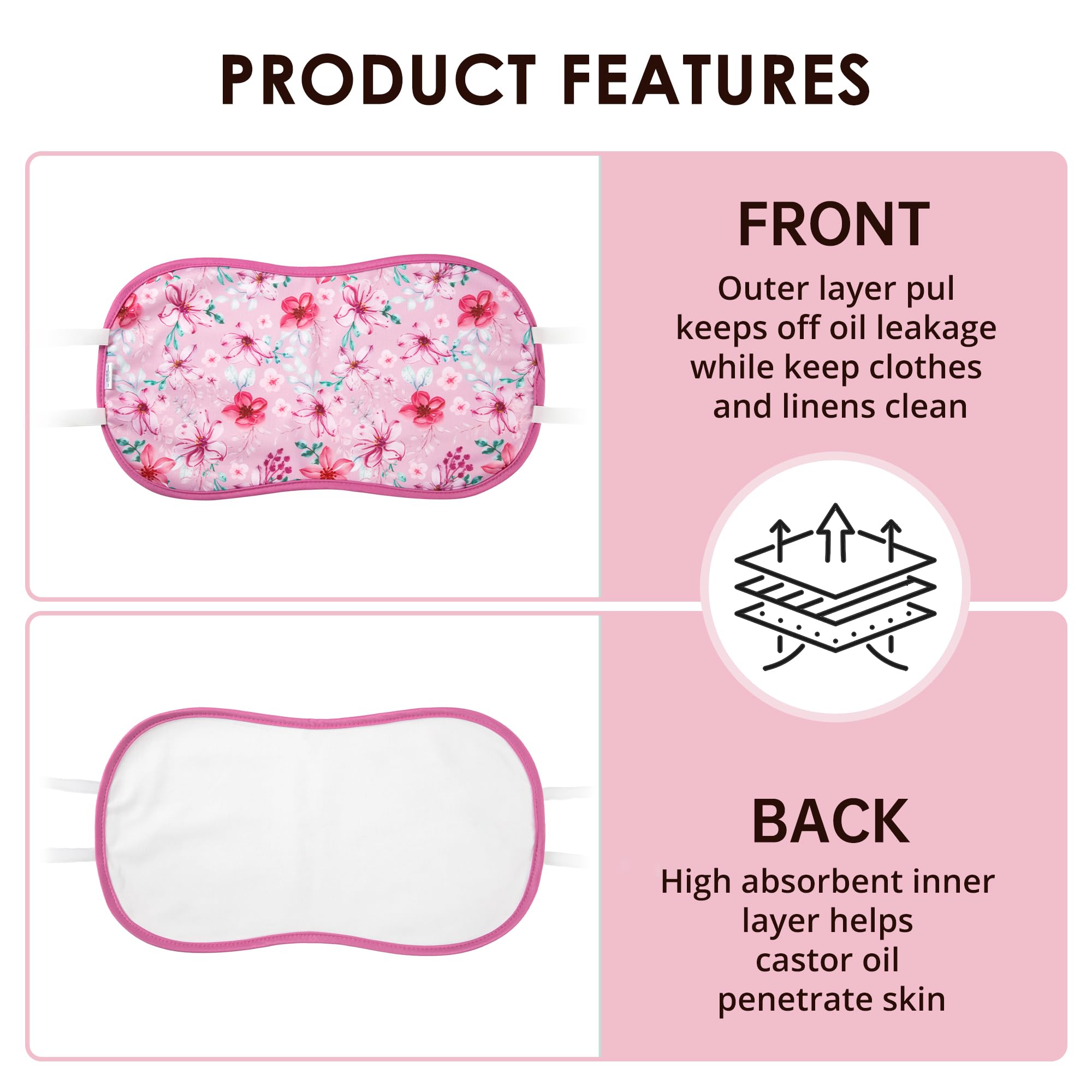 wegreeco Castor Oil Pack Wrap – Reusable, Adjustable, Machine Washable (Oil Not Included)