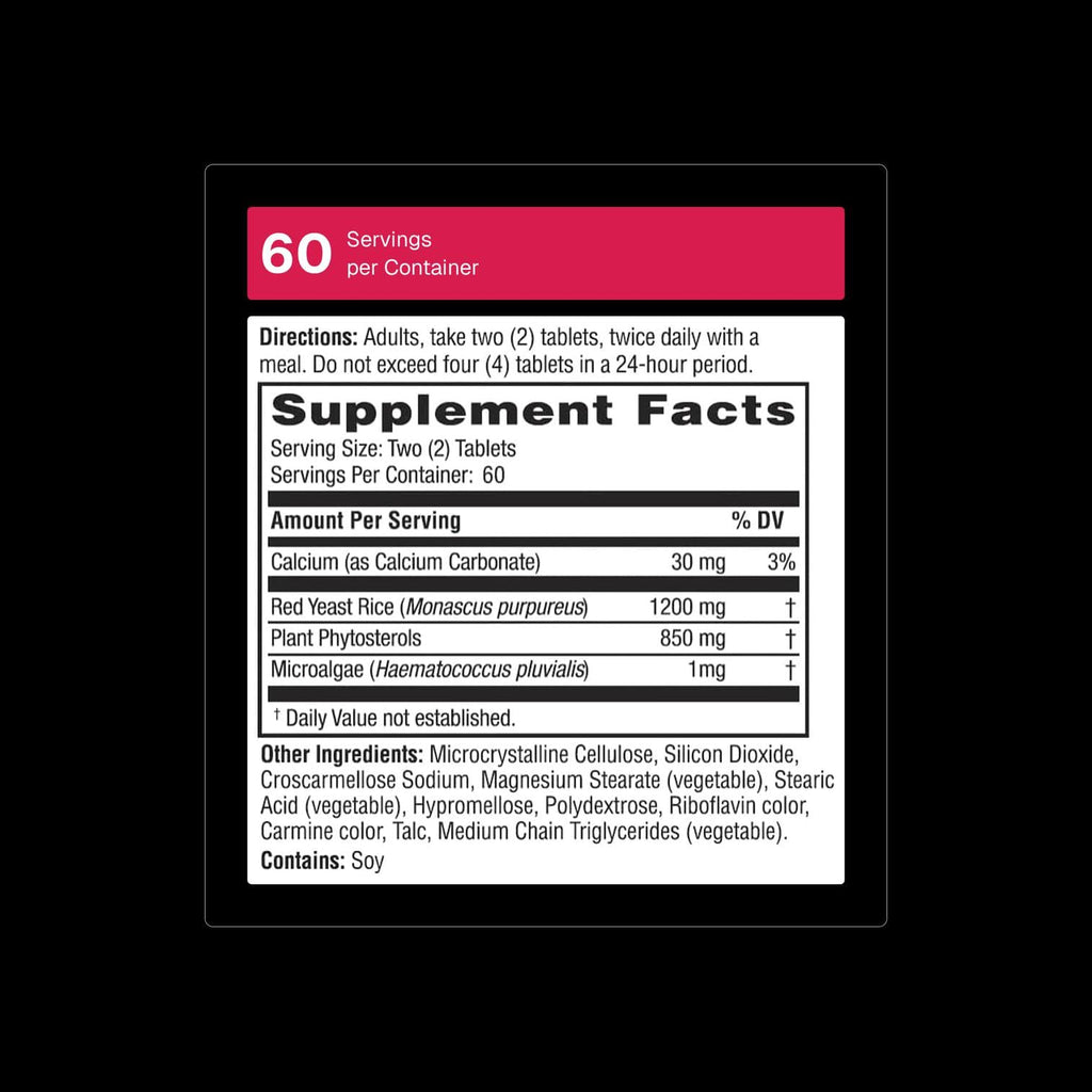 Weider Red Yeast Rice Plus 1200mg with 850mg Phytosterols | Gluten Free, 1-Month Supply
