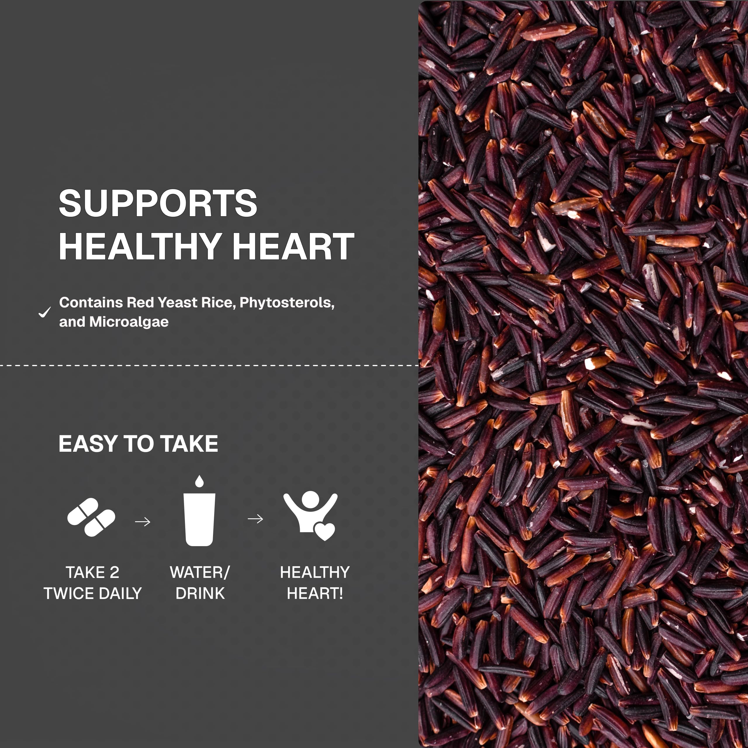 Weider Red Yeast Rice Plus 1200mg with 850mg Phytosterols | Gluten Free, 1-Month Supply