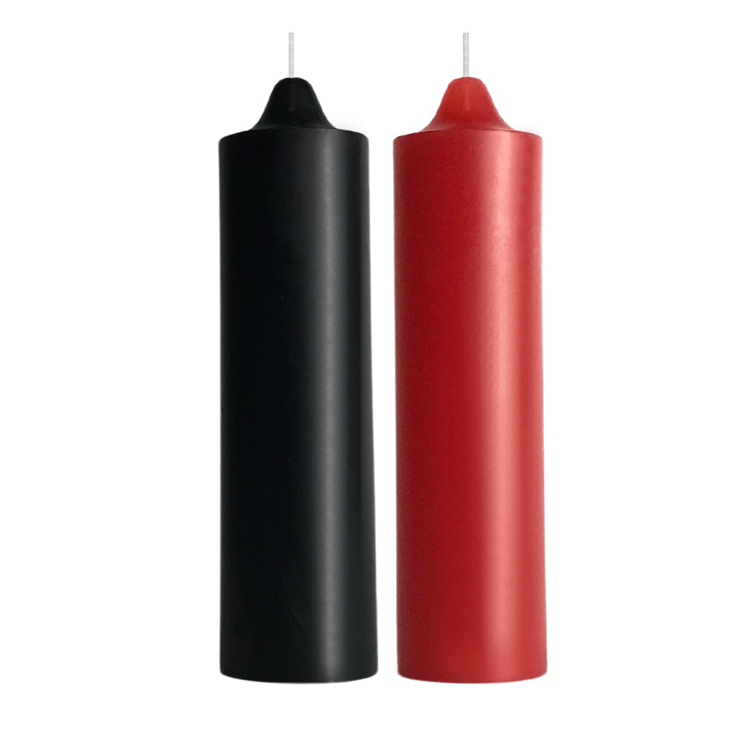 WEIHAI Low Temperature Candles – 2-Pack Wax Play Candles Black & Red