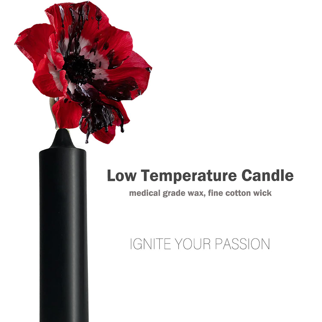 WEIHAI Low Temperature Candles – 2-Pack Wax Play Candles Black & Red