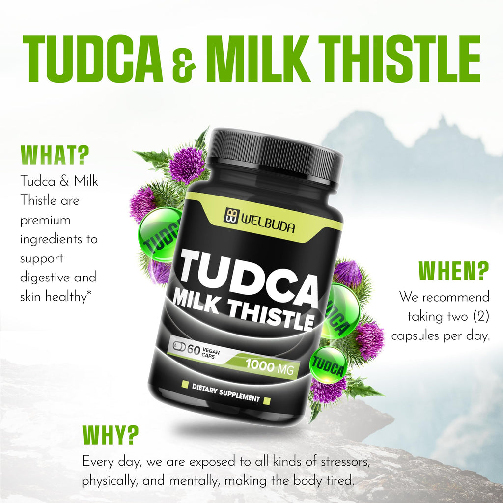 WELBUDA Tudca 1000mg + Milk Thistle - 60 Vegan Capsules