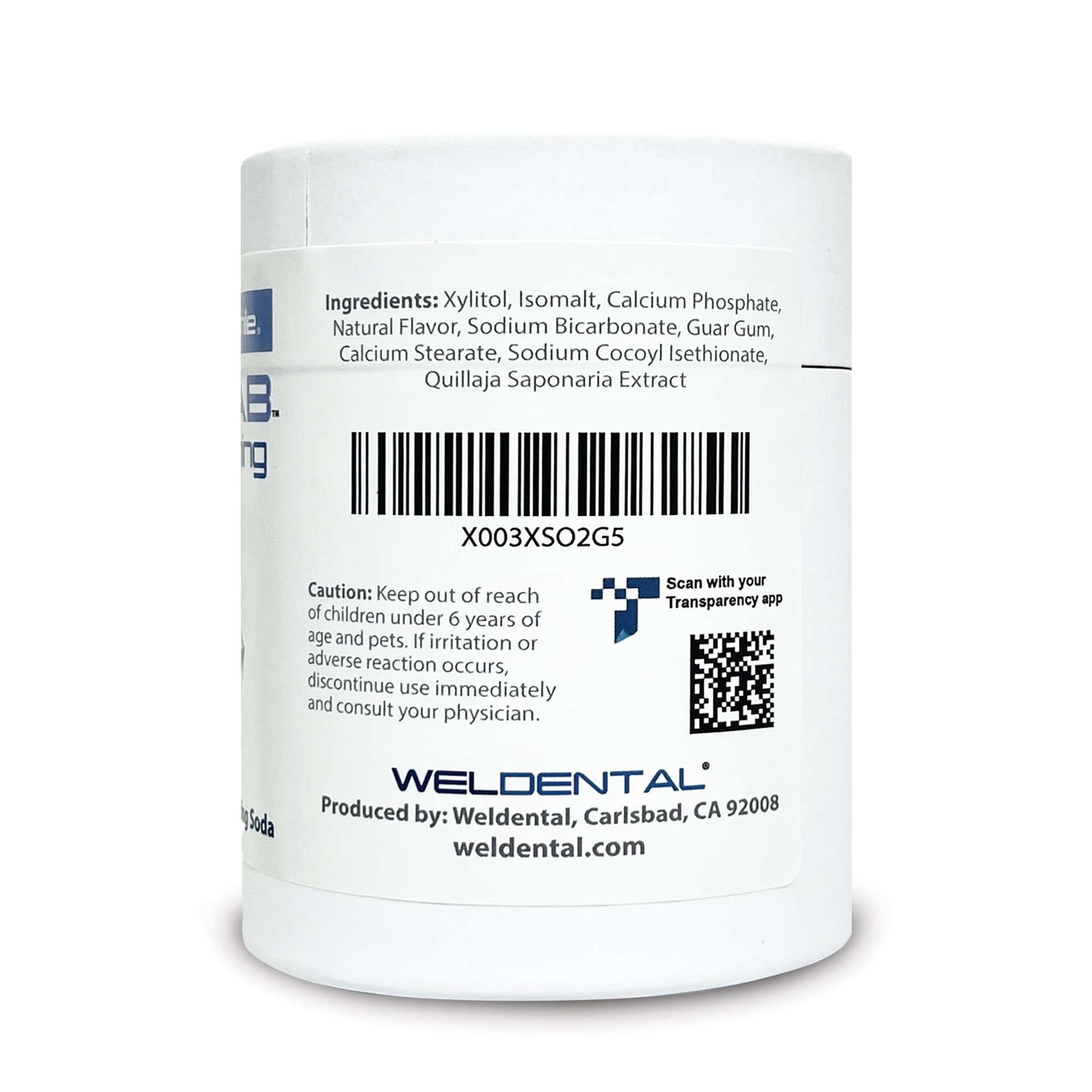 Weldental Chewtab Gentle Whitening Toothpaste Tablets 180 Count Refill – Peppermint