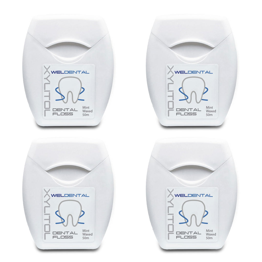 Weldental Xylitol Dental Floss 50m – 164ft per Pack (4-Pack) | PFAS-Free