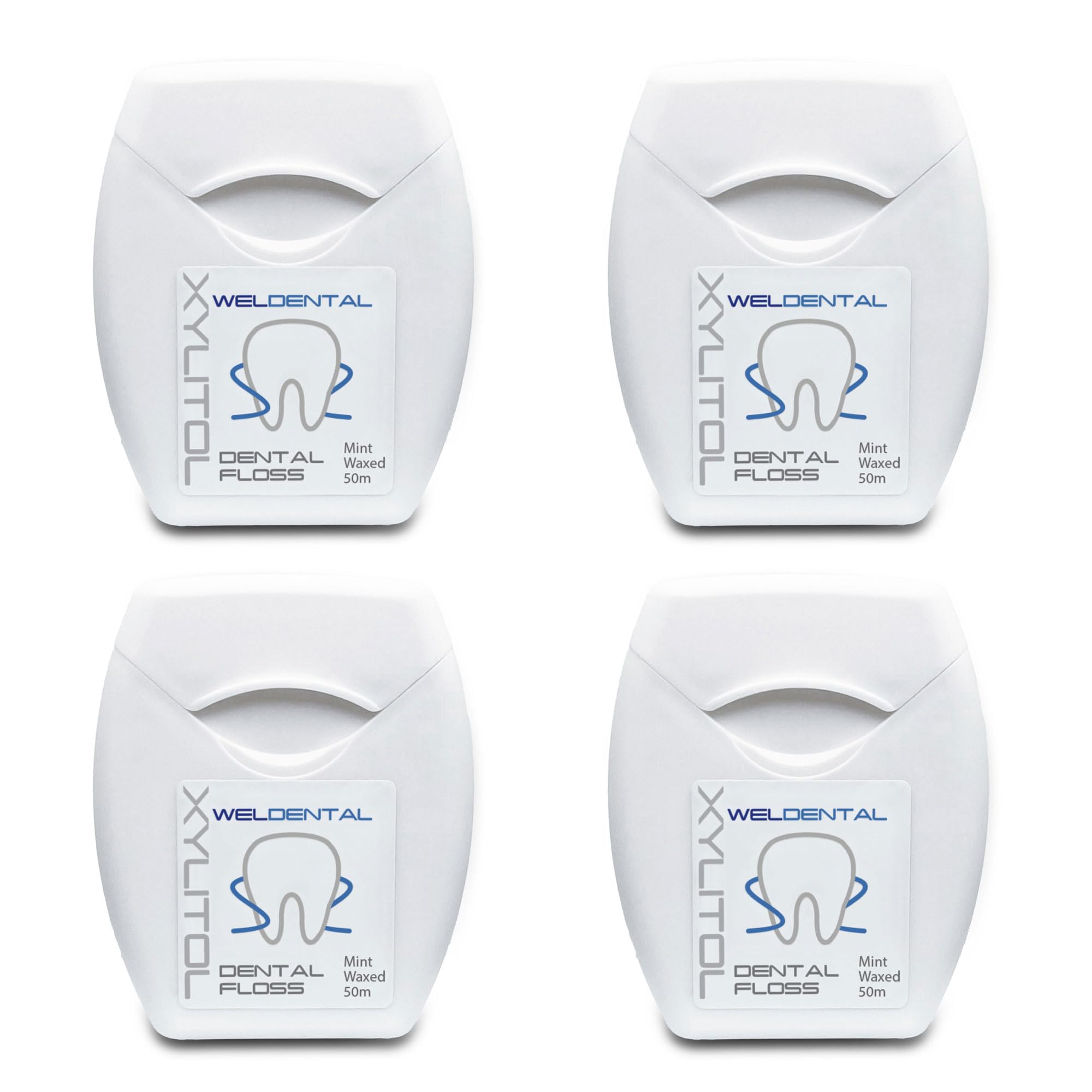 Weldental Xylitol Dental Floss 50m – 164ft per Pack (4-Pack) | PFAS-Free