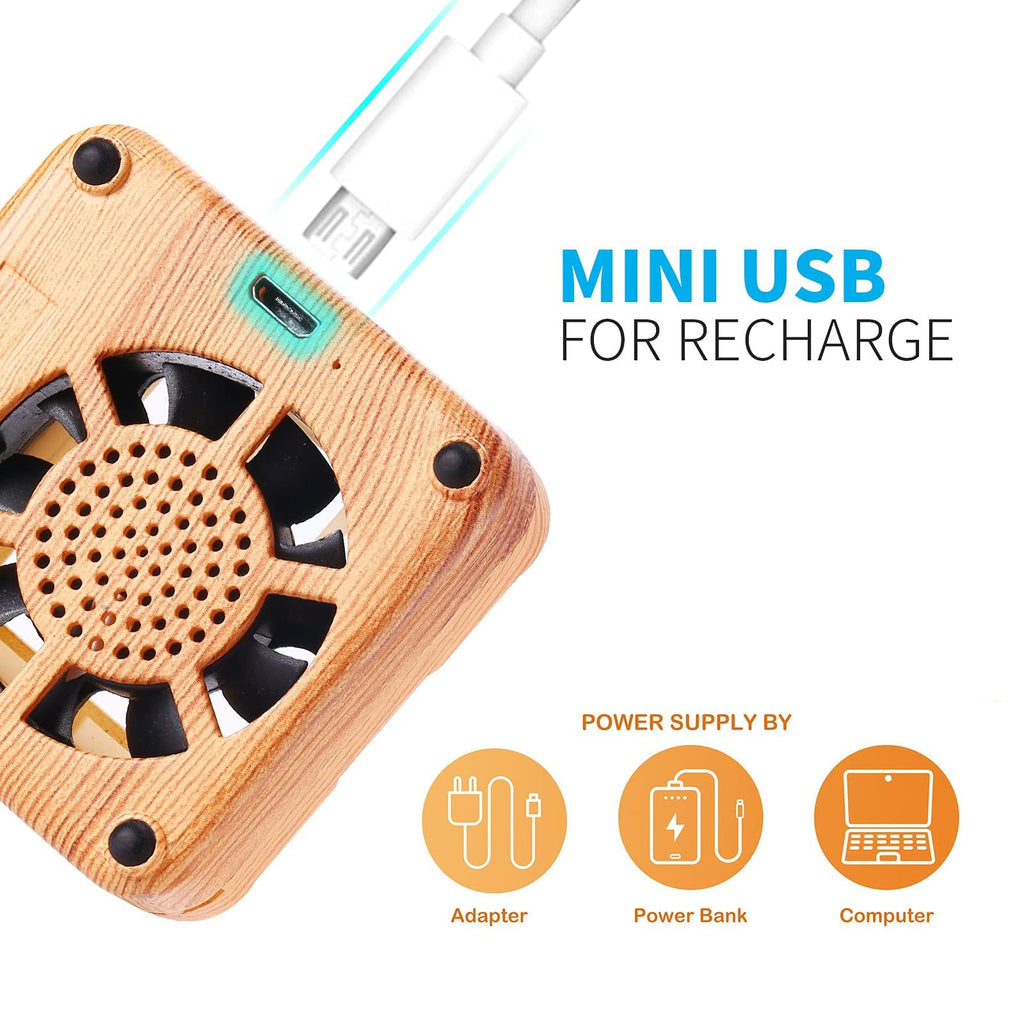 Weljoy Wood Grain Portable Essential Oil Diffuser – Waterless, Quiet & USB Rechargeable (Wood Grain)
