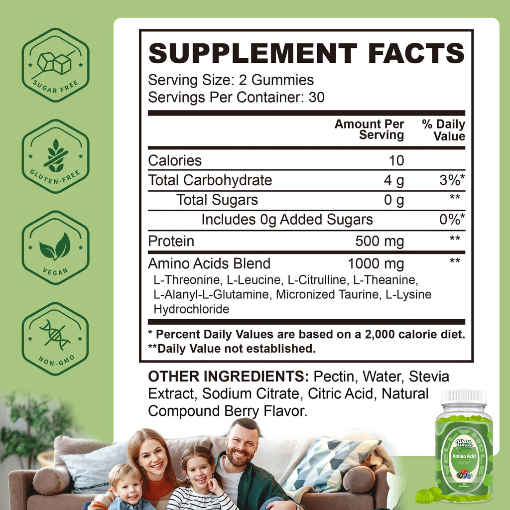 Well&Whole Bcaa Gummies – 9-in-1 EAA Gummies for Women & Men, Energy & Muscle Recovery Support – Mixed Berry, 30 Servings