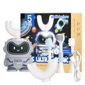 Well Before Ultrasonic Kid's U-Shaped Electric Toothbrush, IPX7 Waterproof, Five Cleaning Modes (Spaceman, Grey Ages 2-7)