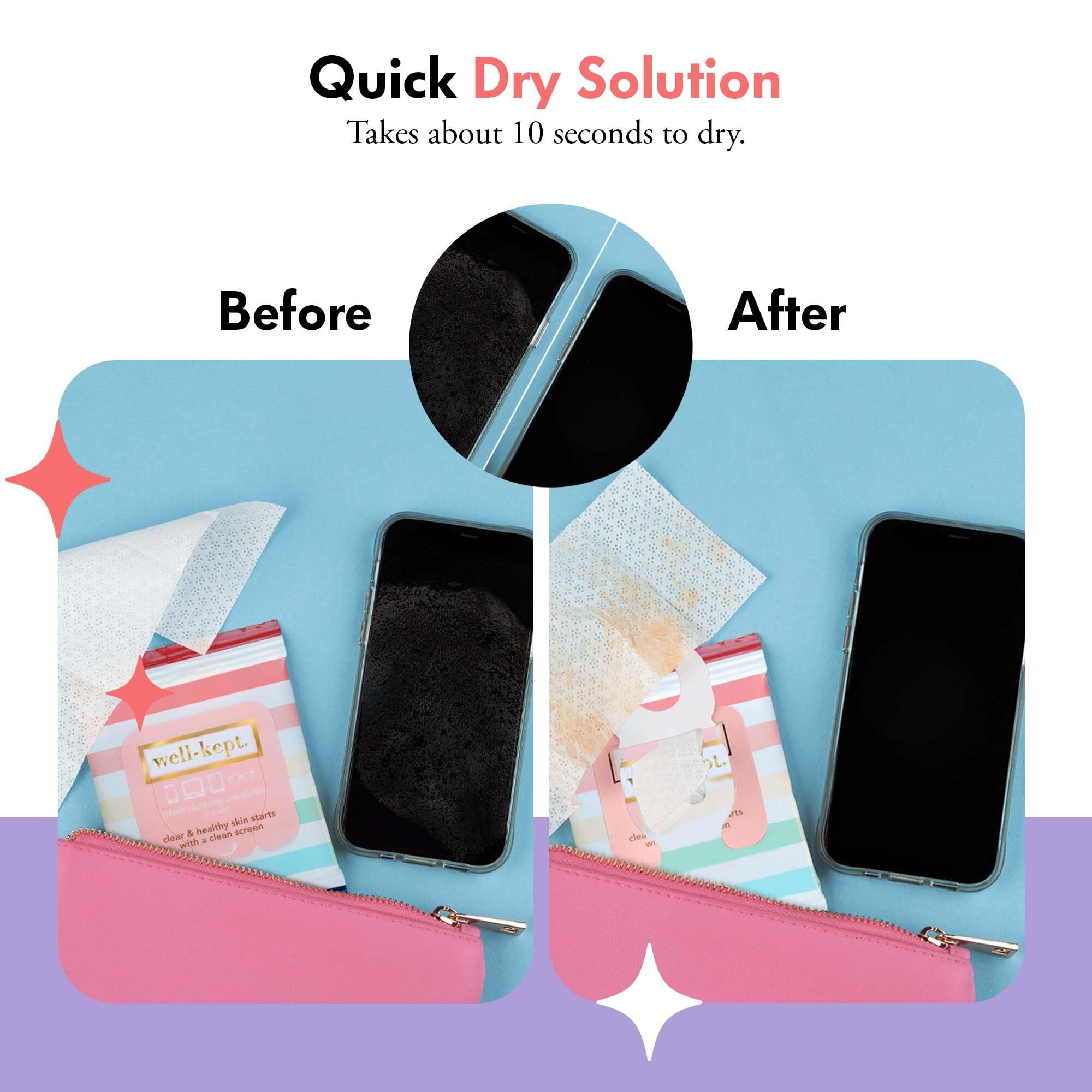 Well-Kept Tech & Lens Wipes - Eyeglass, Screen & Phone Cleaning (12 Pack, 180 Count)