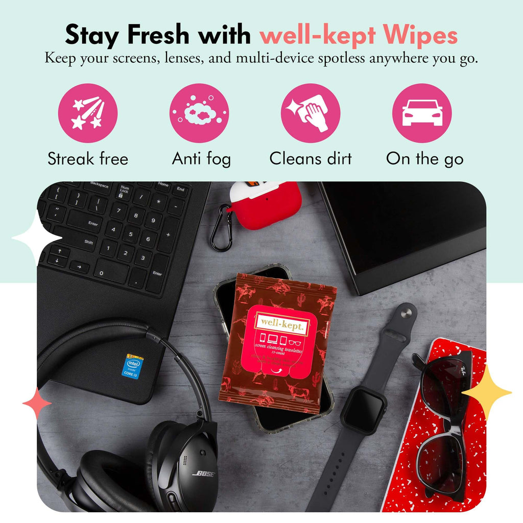 Well-Kept Tech & Lens Wipes – Eyeglass, Screen & Phone Cleaning (90 Count)