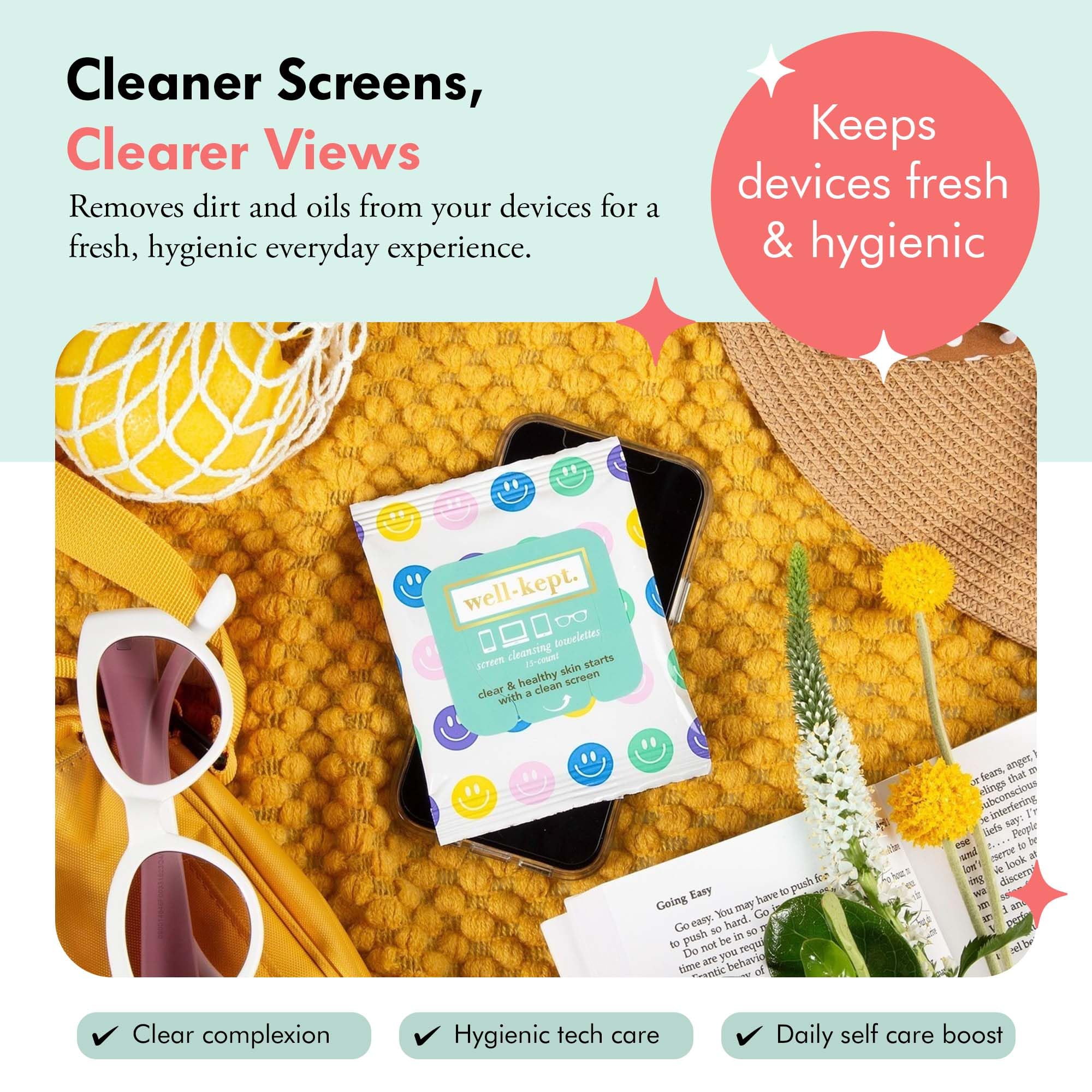 Well-Kept Tech & Lens Wipes - 12 Pack for Eyeglasses, Screens & Devices
