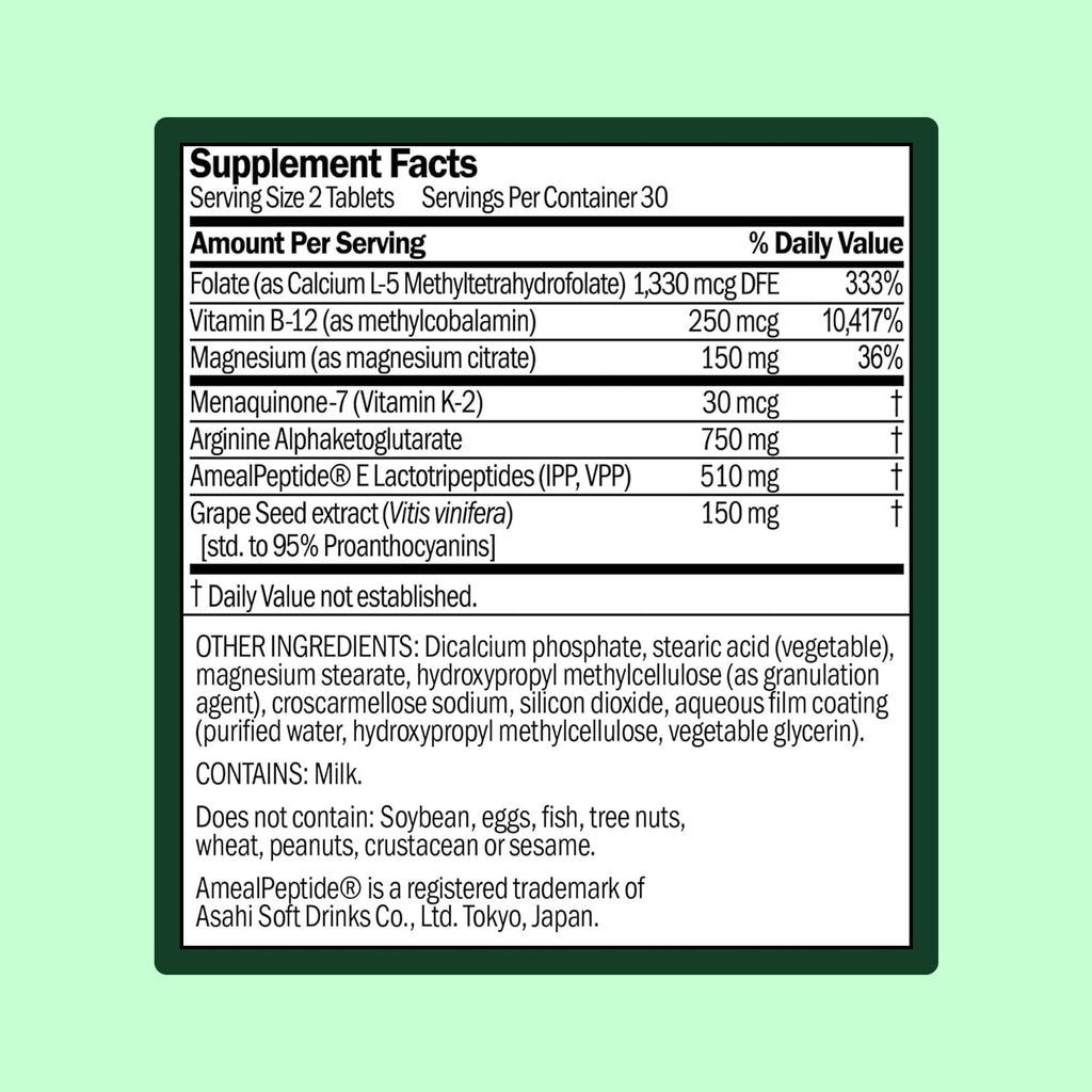 WellWithAll Blood Pressure Support Supplement | Supports Healthy Blood Pressure & Circulation | 60 Tablets