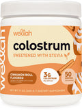 Wellah Colostrum Cinnamon Roll – 50 Servings, 3g/Serving, Stevia-Sweetened