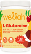 Wellah L-Glutamine Powder Tropical Punch – 50 Servings | 5g per Serving, Stevia