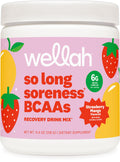 Wellah So Long Soreness BCAA Powder (Strawberry Mango Flavored) 30 Servings - with Hydration Complex
