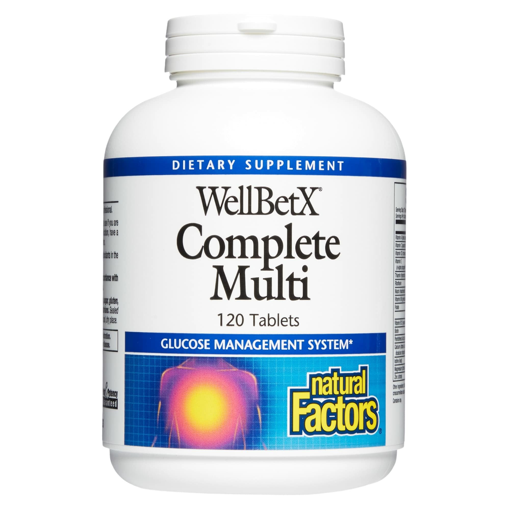WellBetX Complete Multi by Natural Factors – Supports Healthy Carbohydrate Metabolism, 120 Tablets