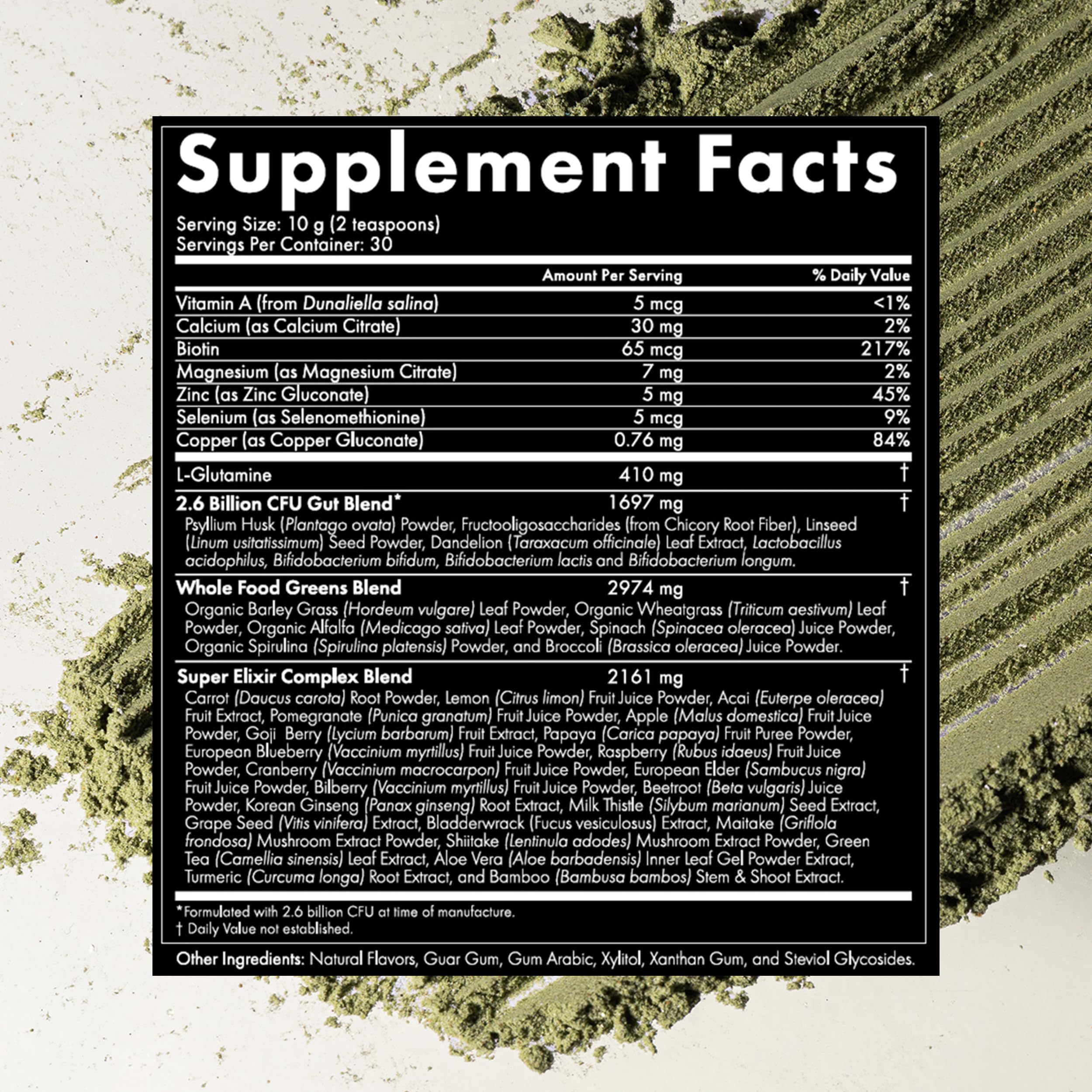 WelleCo The Super Elixir Daily Greens Powder – Probiotic Drink Mix (300g, Mixed Berry)