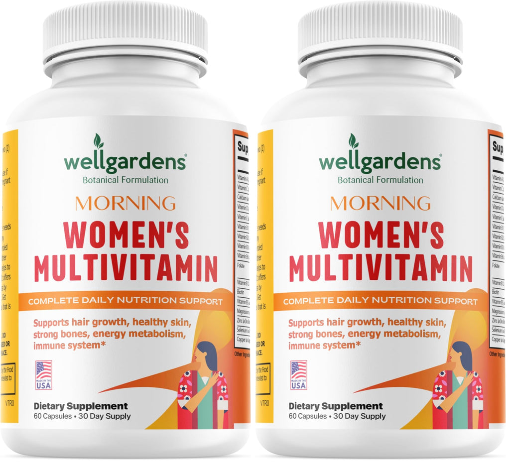 Wellgardens 100% Pure Women's Multivitamin for Hair Growth – Biotin, Zinc, Antioxidants | Made in USA – 60 Capsules (Pack of 2)