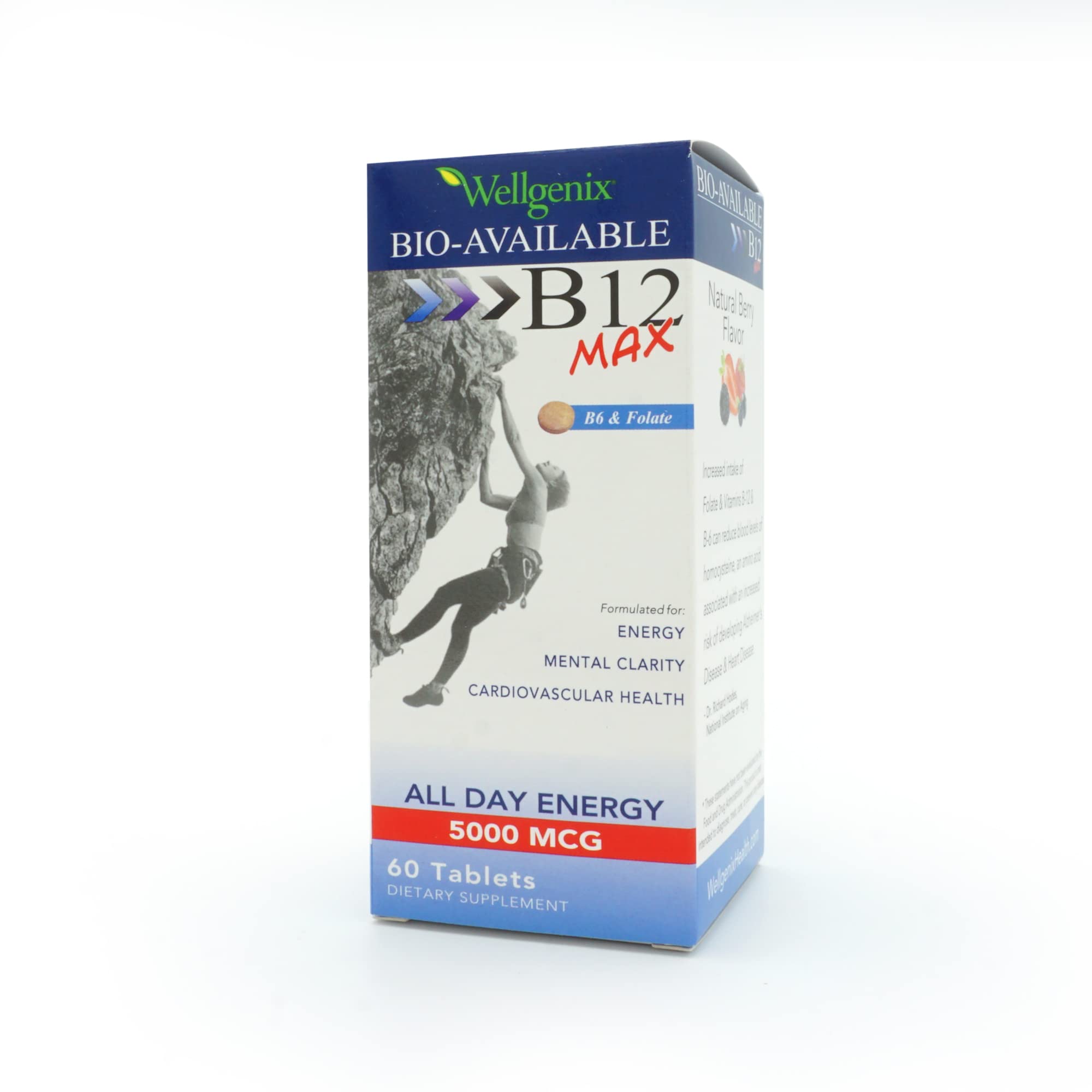 Wellgenix Bio-Available Sublingual B12 Max - High-Absorption B-Complex (60 Ct) 2-Pack