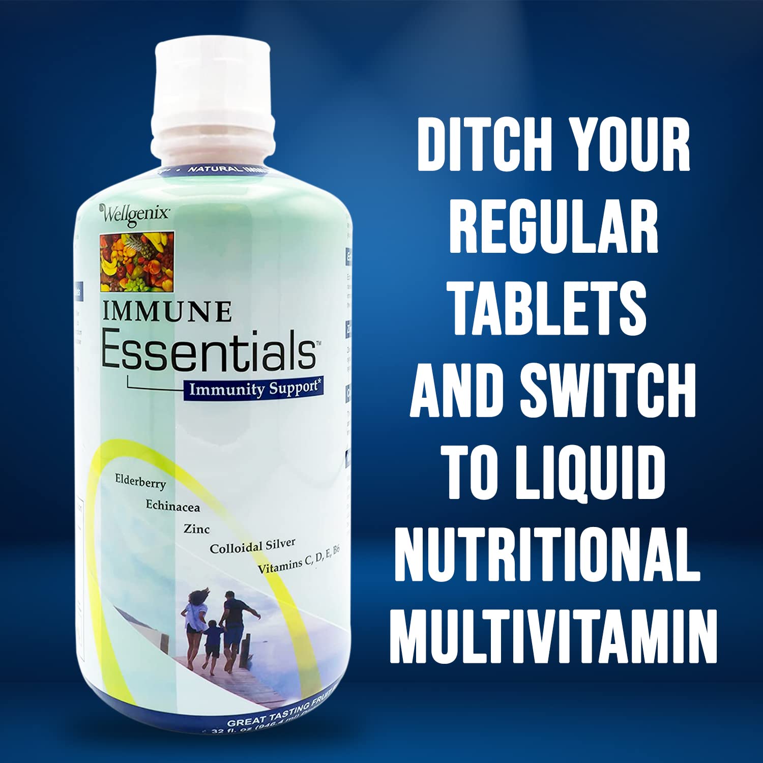 Wellgenix Immune Essentials – 12-in-1 Liquid Immune Support (32 oz)