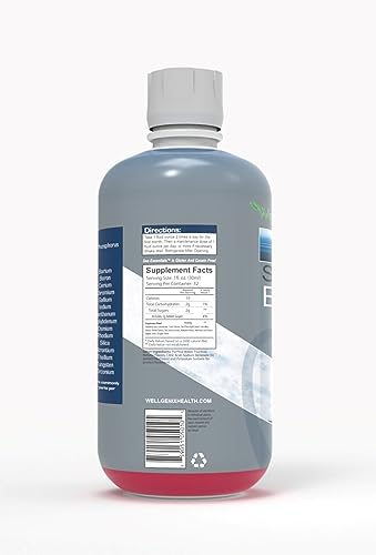 Wellgenix Sea Essentials Liquid Mineral Supplement – Sea Berry Flavor, Coral Calcium & Sea Vegetables (32 fl oz x 6)