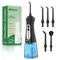 WellLeo Water Flossers for Teeth - Portable Oral Irrigator Rechargeable with 5 Jet Tips, IPX7 Travel Waterproof