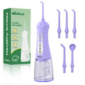 WellLeo Water Flosser – Portable USB Rechargeable Oral Irrigator, 5 Jet Tips, IPX7 Waterproof