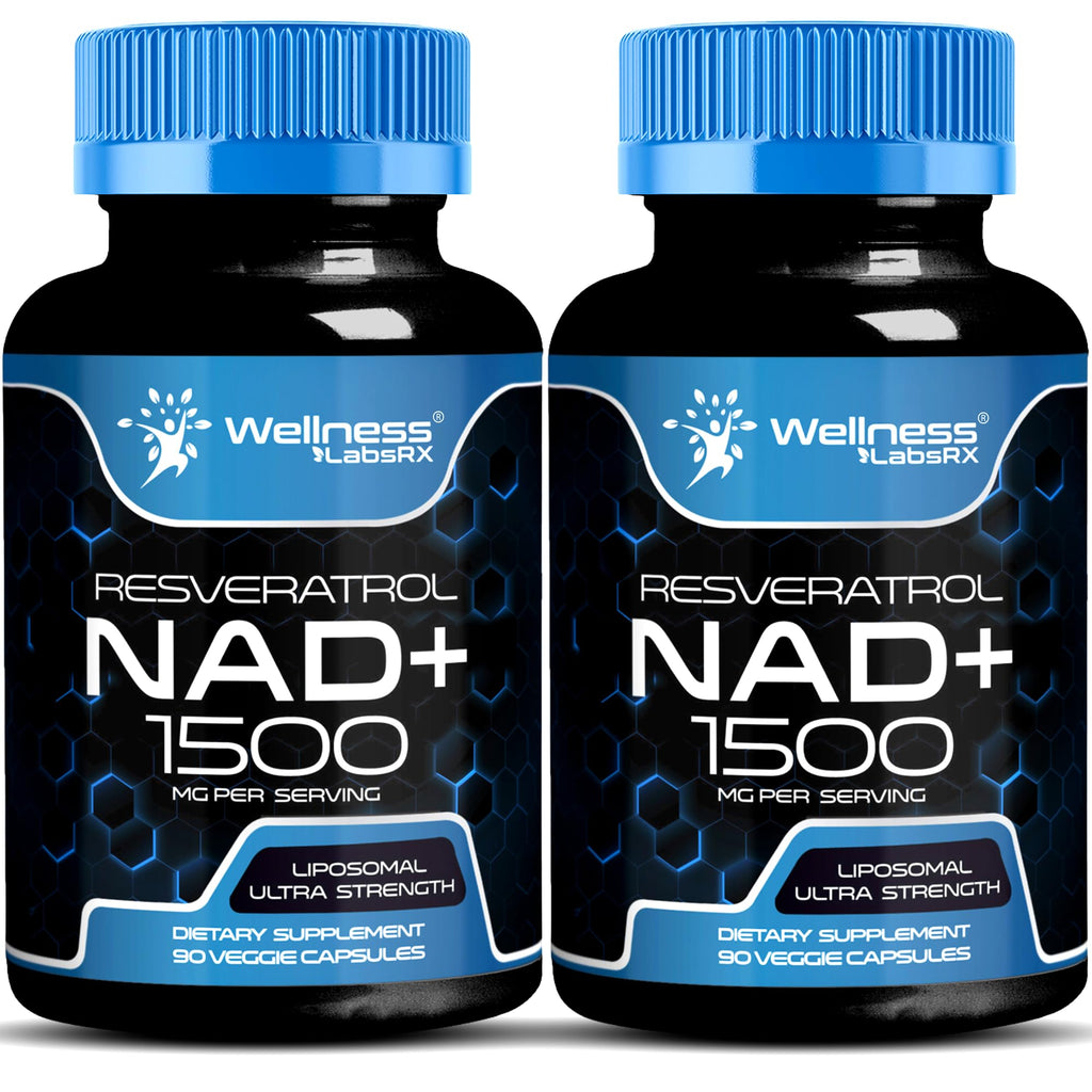 WELLNESS LABSRX Liposomal NAD Supplement 1500mg – USA Made, NAD+ Support, 2 Pack